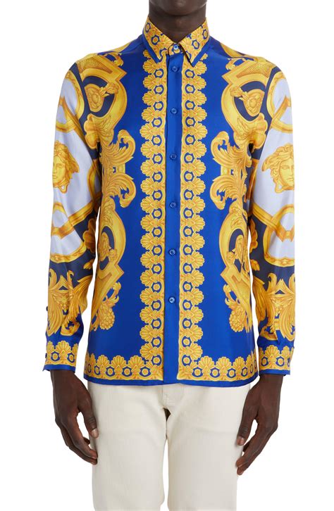 versace mens button up|Versace button up shirt.